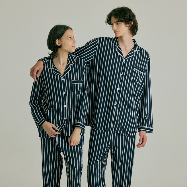 테라우드 스트라이프 긴팔 파자마 상하의 세트