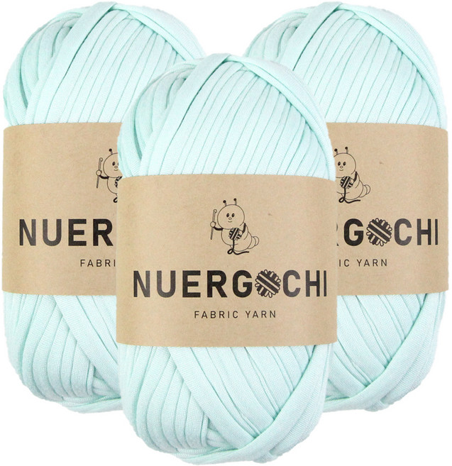 JSTrading 누에르고치 패브릭 얀 뜨개실 100g, 12 파스텔 민트, 3개