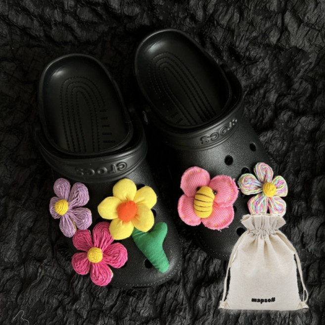 맙소샵 유토피아 털실 나비꽃 신발 파츠5p + 파우치 세트