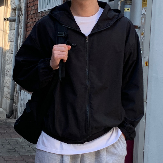 콘피아르 스트릿 고프코어 스트링 후드 바람막이 TC9513