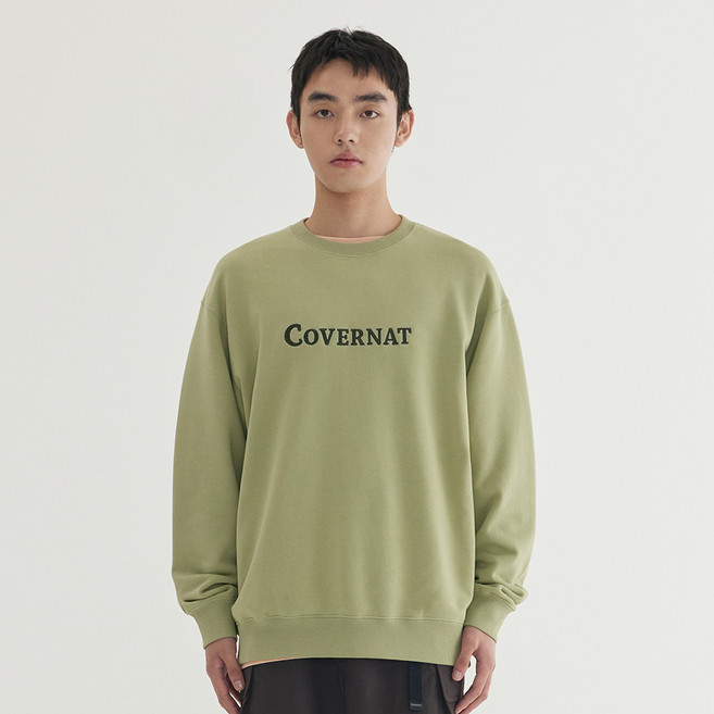 커버낫 남녀공용 센터 로고 맨투맨