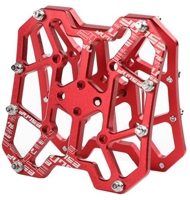 메이크스피드 듀얼 MTB 로드클릿페달 평페달변환 어댑터 좌우세트, 레드, 1세트