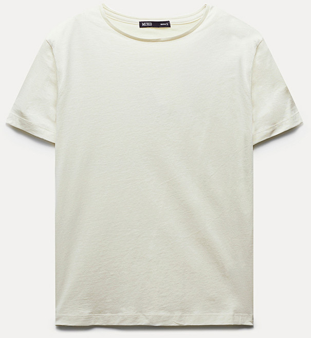 미쏘 여성용 통기성 수피마 코튼 R넥 반팔 티셔츠