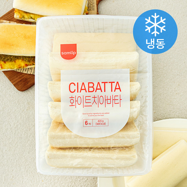 삼립 화이트 치아바타 6개입 (냉동), 420g, 1개
