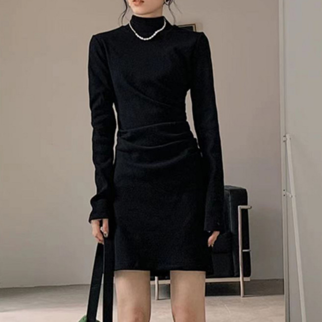 구디프 레이디 심플리 반목 셔링 H라인 원피스