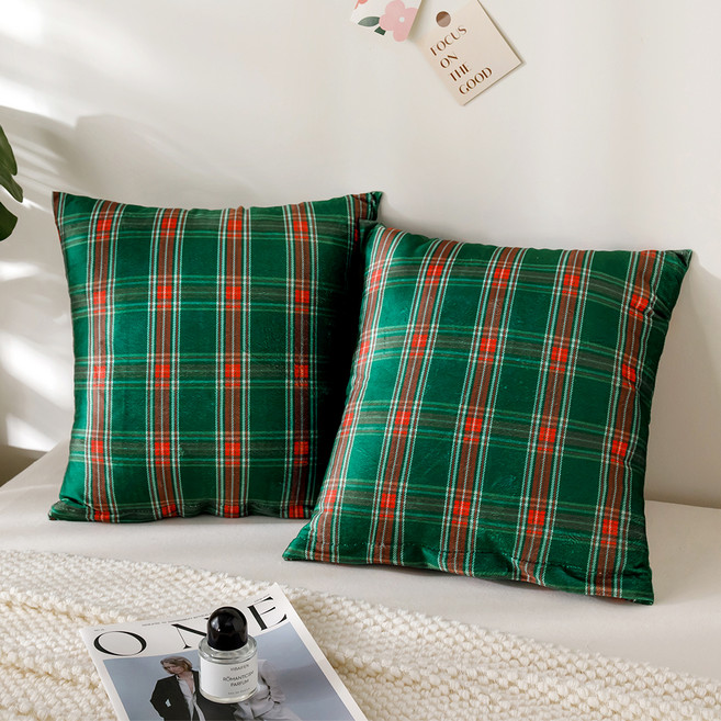 소하임 라플란 극세사 소파쿠션 솜 2p + 커버 2p 세트, 노르딕레드