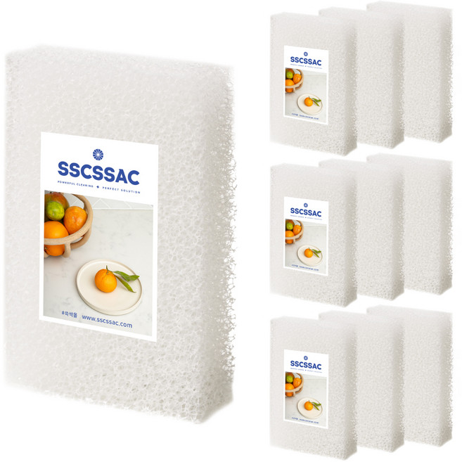 쓱싹 우레탄 필터 수세미 화이트, 1개입, 10개