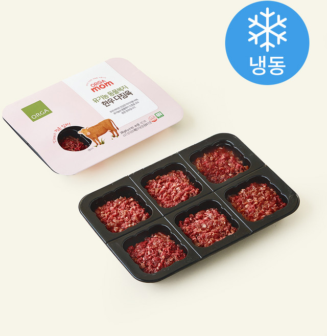 ORGA 유기농 인증 mom 한우 다짐육 6개입 (냉동), 240g, 1개
