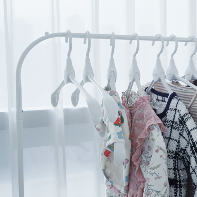 시아스타 원터치 논슬립 접이식 어깨뿔 미끄럼 방지 옷걸이, 화이트, 10개