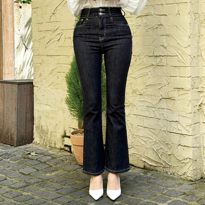 인비비드 여성용 롱/베이직/숏 기장 세로슬랍 스무딩핏 히든밴딩 하이웨스트 생지 부츠컷 데님팬츠 H09K6_ij5701