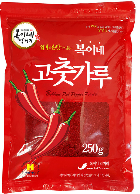 복이네먹거리 중국산 고춧가루 보통맛 찜용 일반, 250g, 1개
