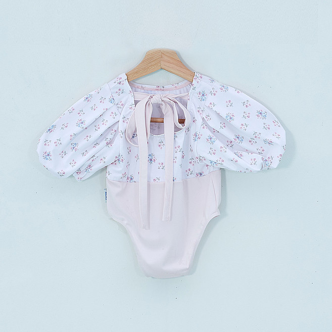 스네프 여아용 바로크감성 블라썸 수영 래쉬가드