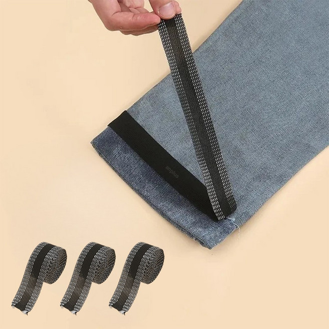 앙플러스 간편한 바지 기장 밑단 줄임 수선 테이프 5m, 3개, 블랙