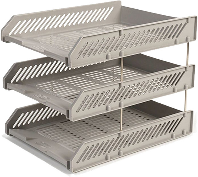 코히모 데스크 서류 정리함 받침대 4W165, 그레이, 3단