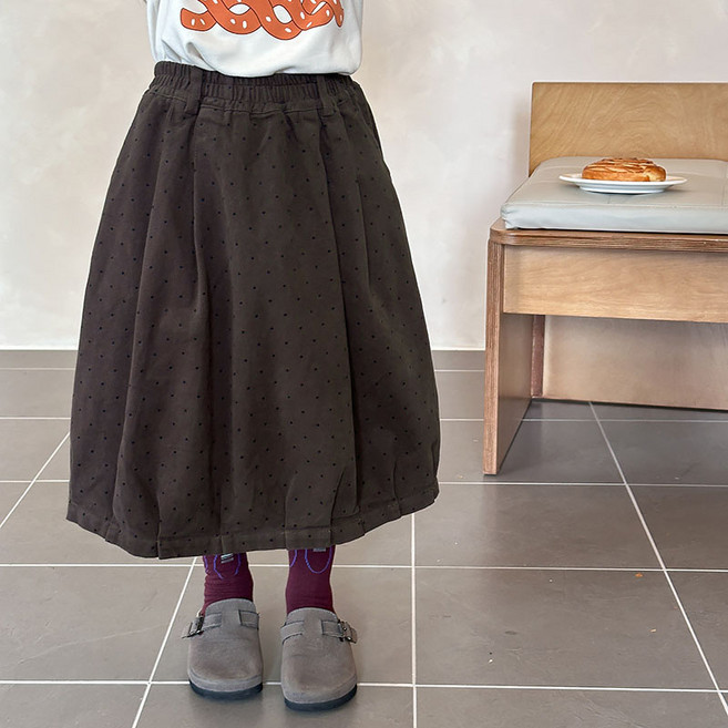 스타빈 도트 밴딩 미디 스커트