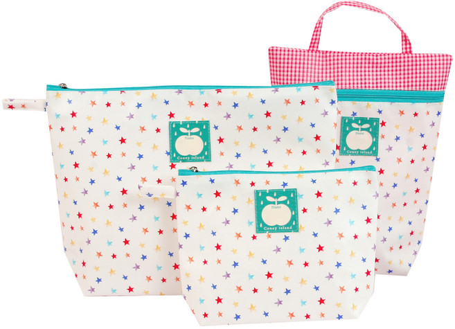 코니아일랜드 어린이집 방수 파우치 3종 세트, 레인보우스타