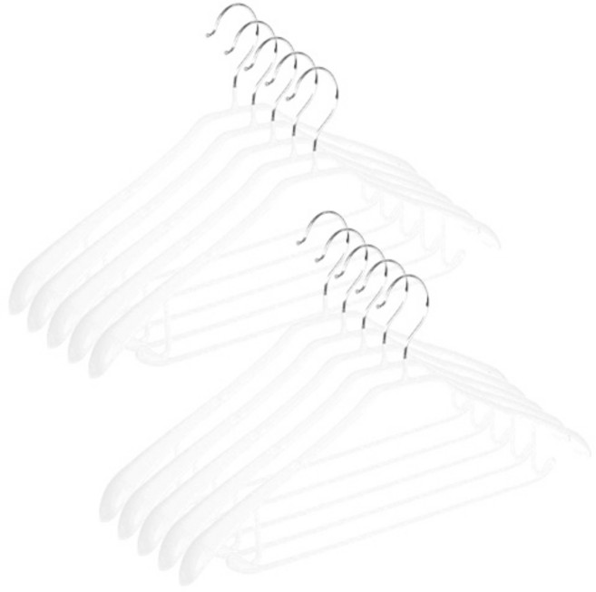 살림의기술 정장 논슬립 코팅 옷걸이, 화이트, 10개