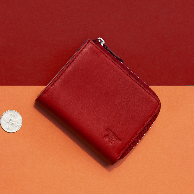툴러드 볼트 지퍼 가죽 반지갑