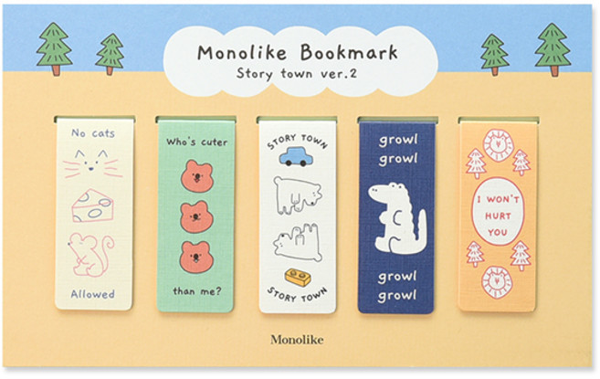 모노라이크 마그네틱 북마크 5종 세트, 스토리타운 ver 2, 1세트