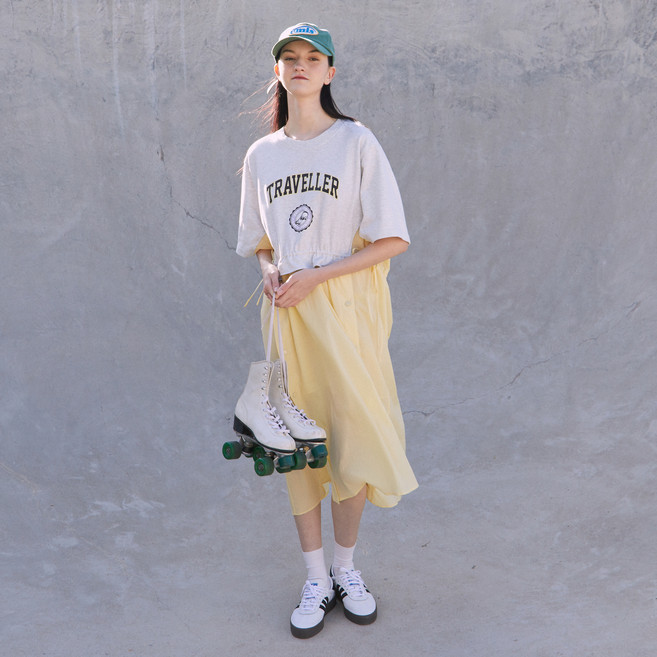 쥬시쥬디 J 소재믹스 허리스트링 통기성 원피스 JXOP321O