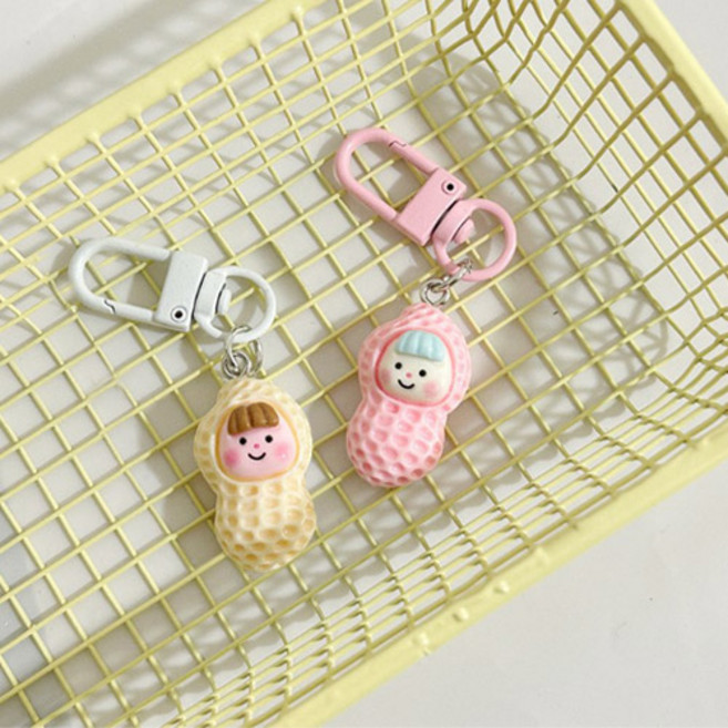 버블리데이 파스텔 미니 땅콩 가방 키링 2종 세트