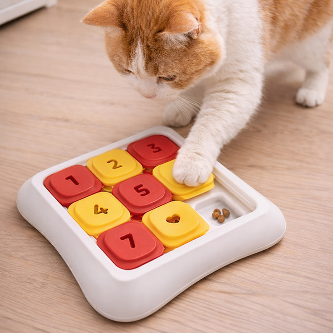 행복한댕냥이 숫자 먹이퍼즐 노즈워크, 혼합색상, 1개