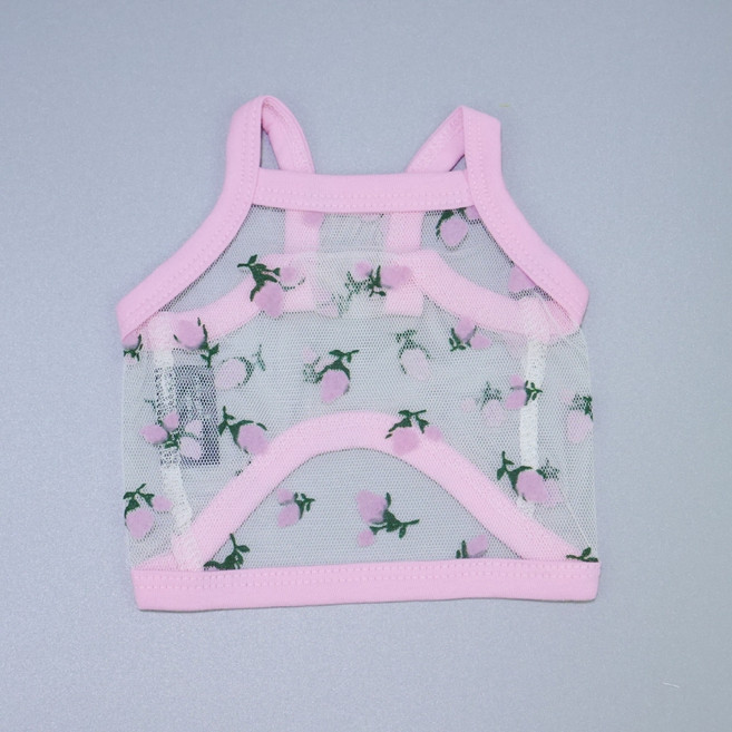 디자인사노 강아지 망사크롭, 핑크, 1개