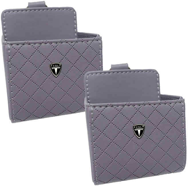 엠노블 차량용 송풍구 포켓 그레이 테슬라, 2개