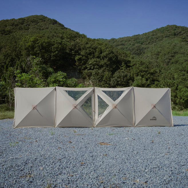 COODY 면 사이드월 캠핑 방수 바람막이 윈드스크린 COODYW01, 베이지