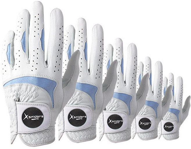 Xspiders 男款羊皮高爾夫手套 左手用, 白色的, 5個