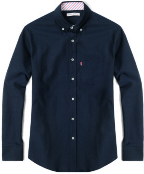 엘엑스티 남자 긴팔 슬림핏 옥스포드 버튼다운 와이셔츠