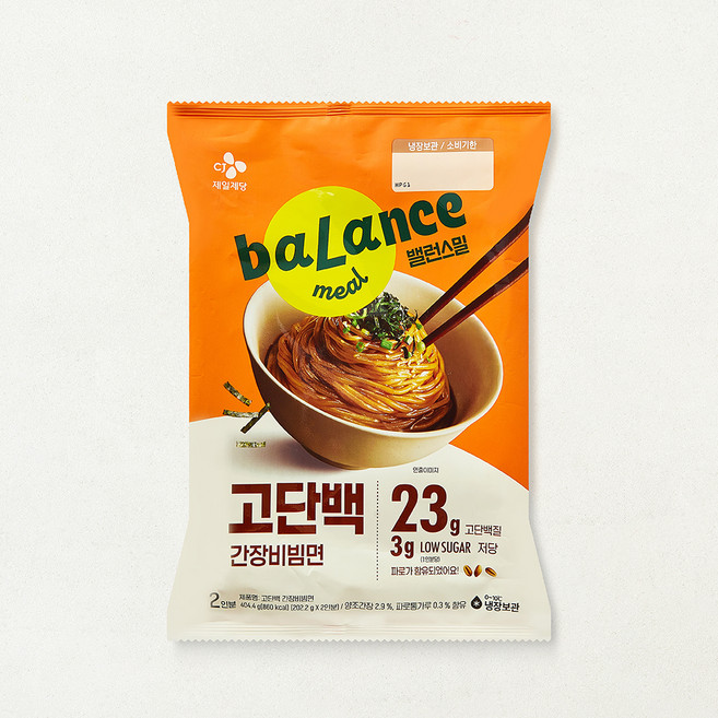 밸런스밀 고단백 저당 간장비빔면 2인용, 404.4g, 1개