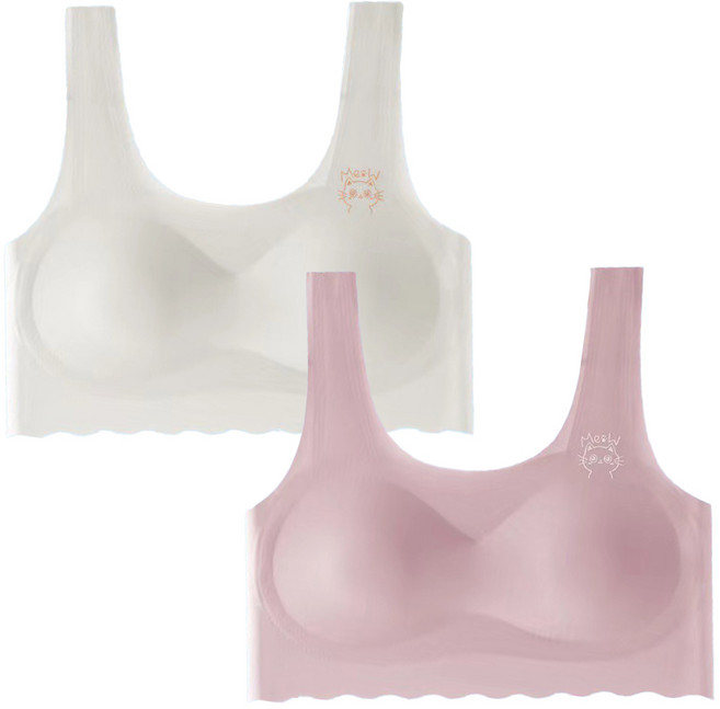 주니데이 심리스 레이스팡 학생 브라 2종 세트