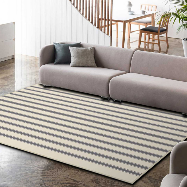 이정데코 스트라이프 모던 먼지없는 물세탁 거실 러그