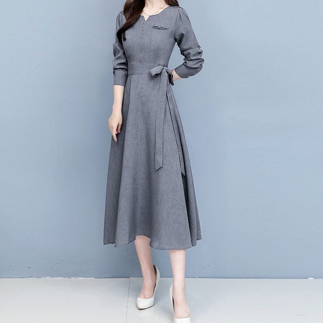 시크힐즈 르블랑 리본 미디엄 원피스 11026