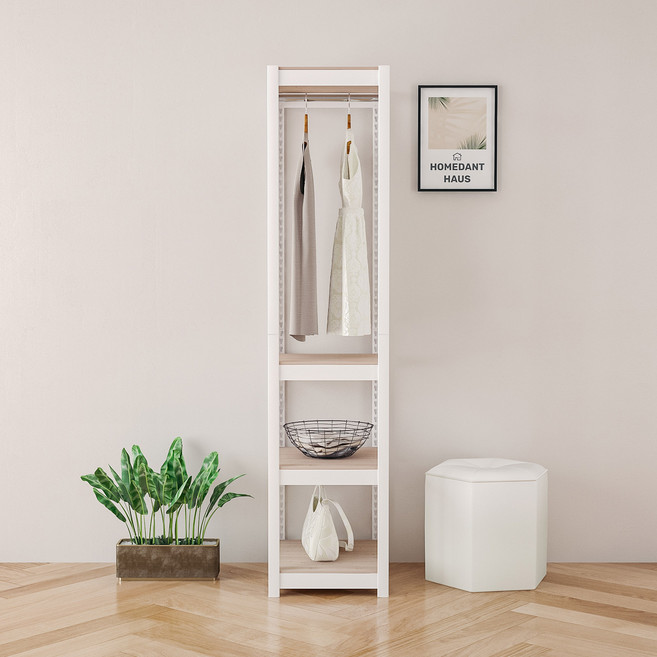 홈던트하우스 업그레이드형 무볼트 조립식 행거, 화이트