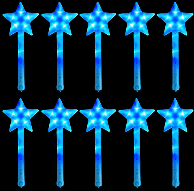 LED 演唱會 派對 學藝會 大星星 應援棒, 10個, 藍色