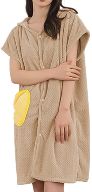 마켓피오 여성용 후드 포켓포인트 목욕가운, 타입3, 1개