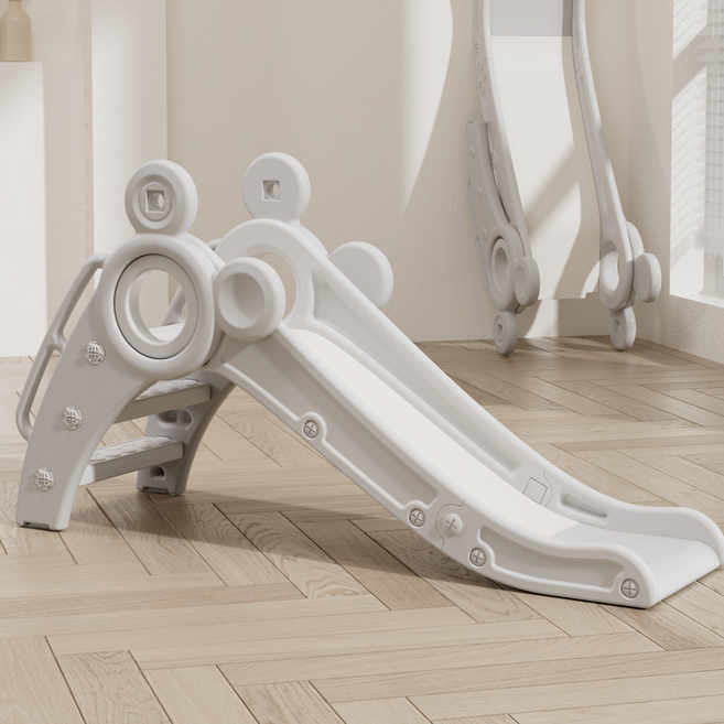 야야 유아용 아기곰 접이식 2in1 미끄럼틀, 바닐라, 1개