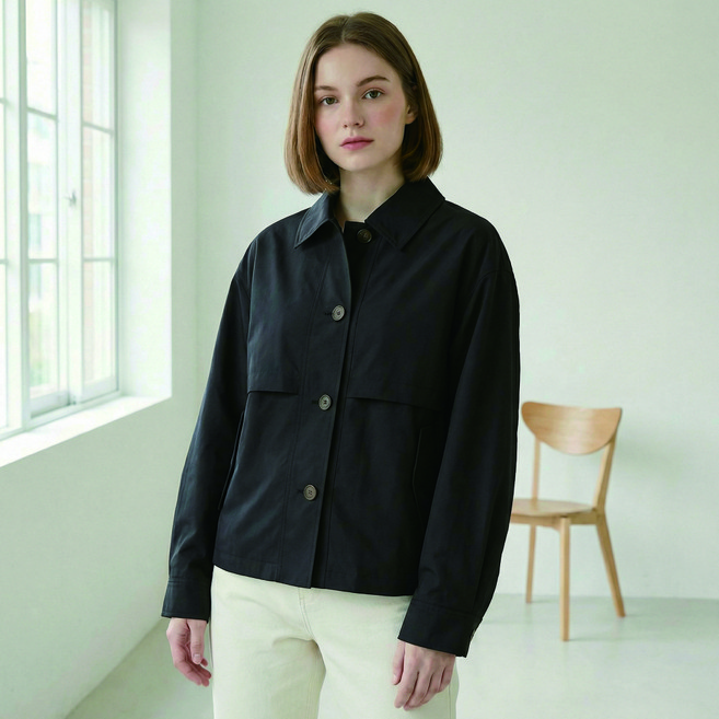 OLIVE DES OLIVE 女款腰部抽繩鋪棉寬鬆夾克