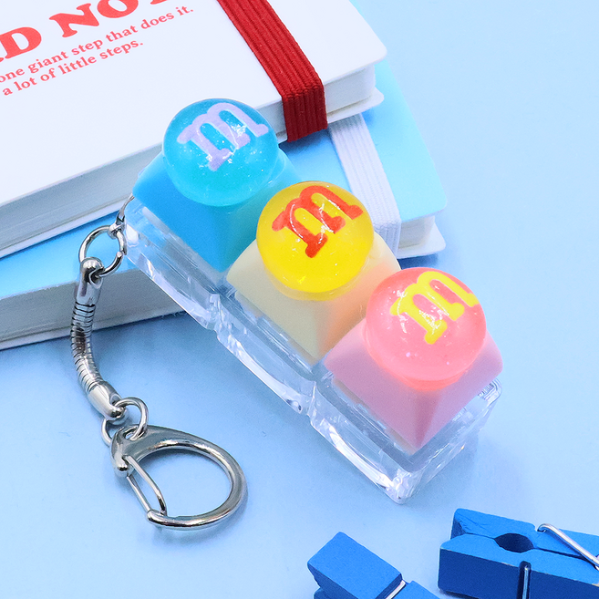 비단길 초키볼 클리커 키보드 3구 키캡 키링