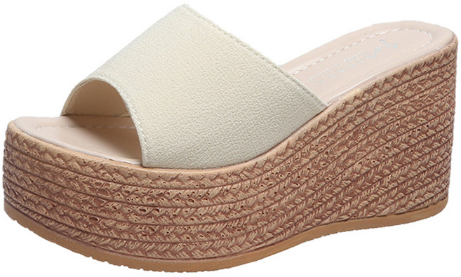 엘쏘 여성용 에스파듀 통굽 샌들 슬리퍼 9cm