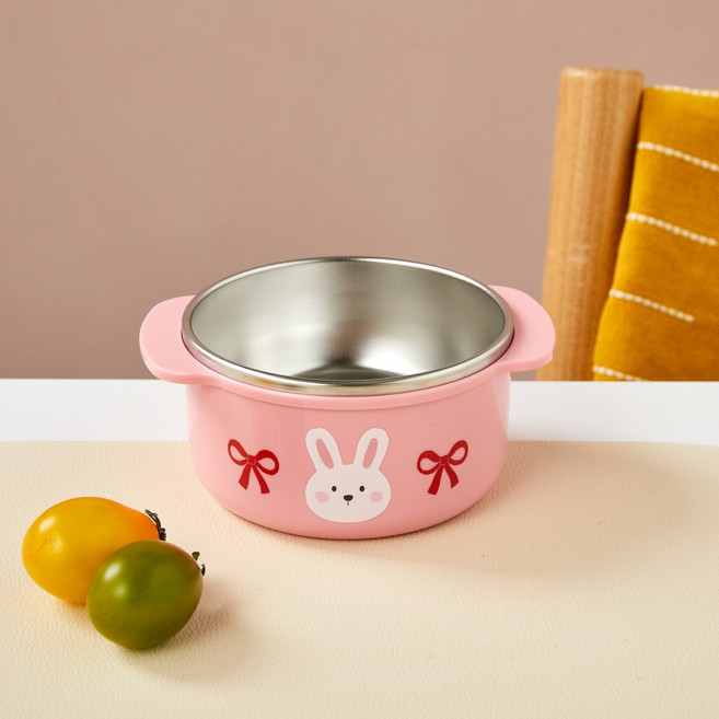 모던하우스 아동용 이중스텐 논슬립 깊은공기 리본래빗 13.5cm, 혼합색상, 1개