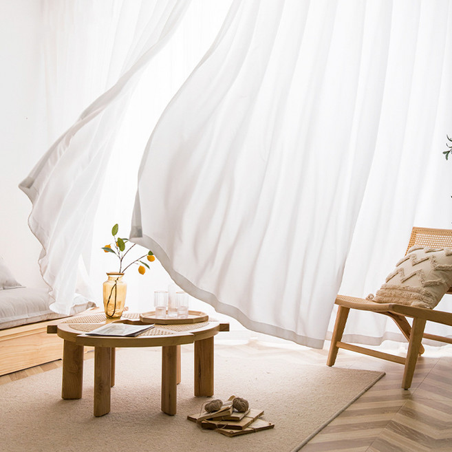 러빙랩 에밀라 비침없는 거실 헤링본 커튼 아일렛형