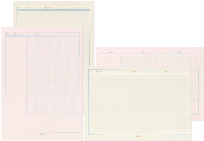 비팬시 데일리 노트패드 스터디플러스 가로형 + 세로형 + 코넬식 가로형 + 세로형 세트 B5, 혼합색상, 1세트
