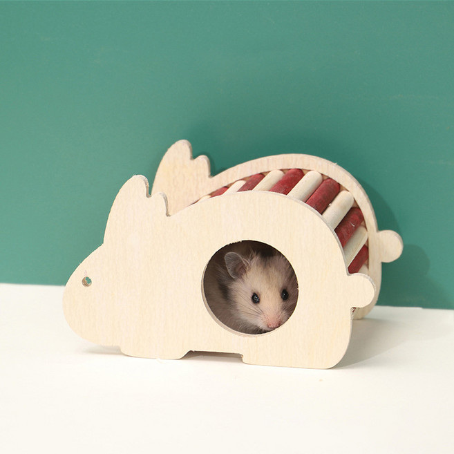 요런개 소동물 해피펫 우드 은신처 레빗, 배색, 1개