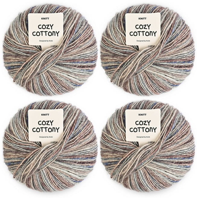 Knitt Cozy Cottony針織線 50g, 4個, 02 Wine Blue