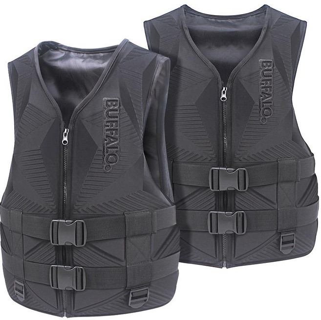 BUFFALO 水牛牌 立體塑型助浮衣救生衣 兩件組 黑色 L 2XL