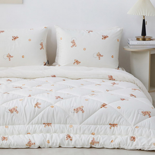 아망떼 쿠키베어 세미마이크로 플란넬 극세사 차렵베개세트