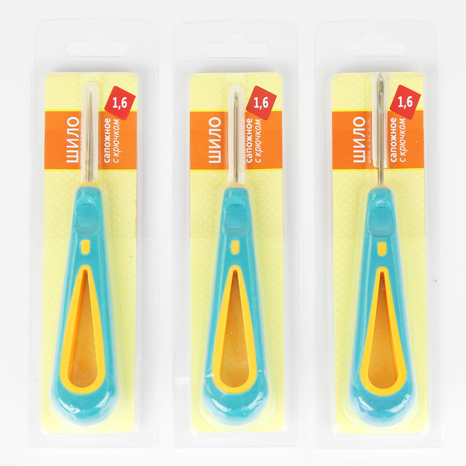 JSTrading 고무손잡이 송곳 일반형 + 갈고리형 + 구멍형 세트, 민트, 1세트